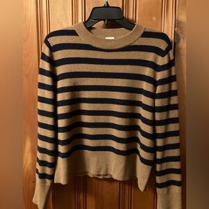 Kule 100% cashmere striped crewneck sweater